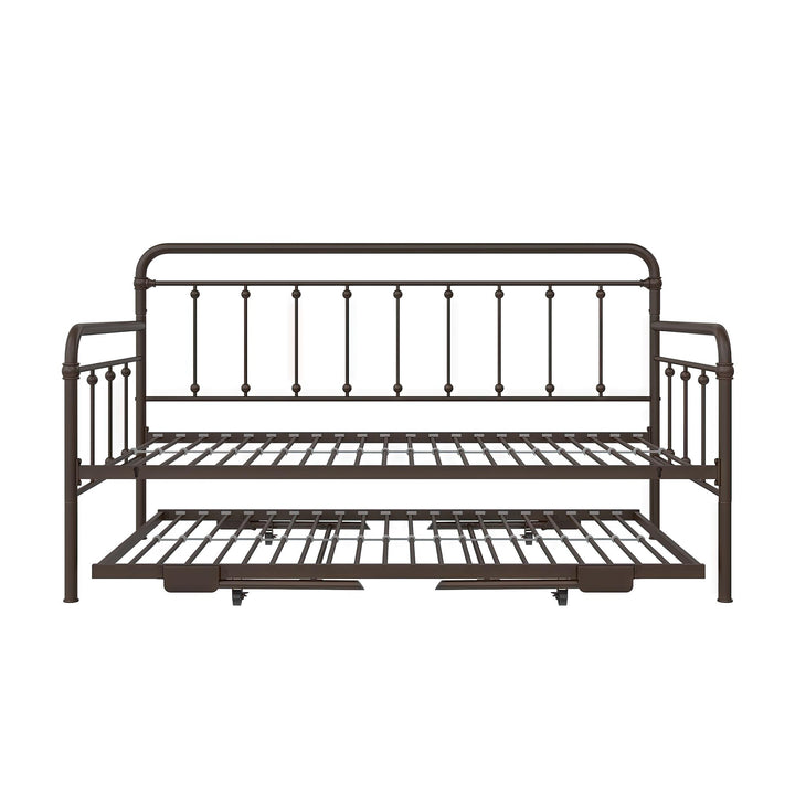 Locky Metal Daybed with Pop Up Trundle Bed - Bronze - Twin-Over-Twin