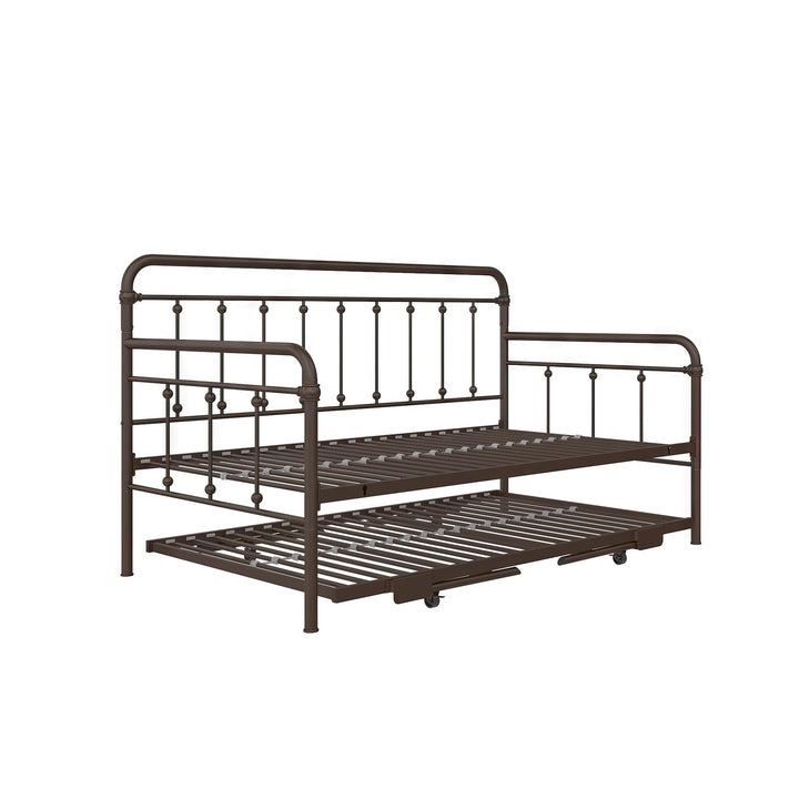 Locky Metal Daybed with Pop Up Trundle Bed - Bronze - Twin-Over-Twin
