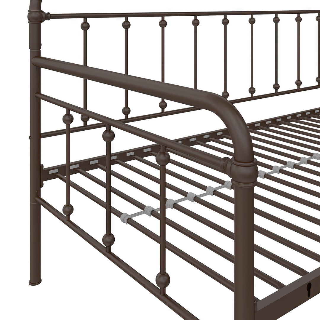 Locky Metal Daybed with Pop Up Trundle Bed - Bronze - Twin-Over-Twin