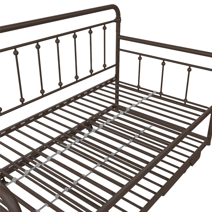 Locky Metal Daybed with Pop Up Trundle Bed - Bronze - Twin-Over-Twin