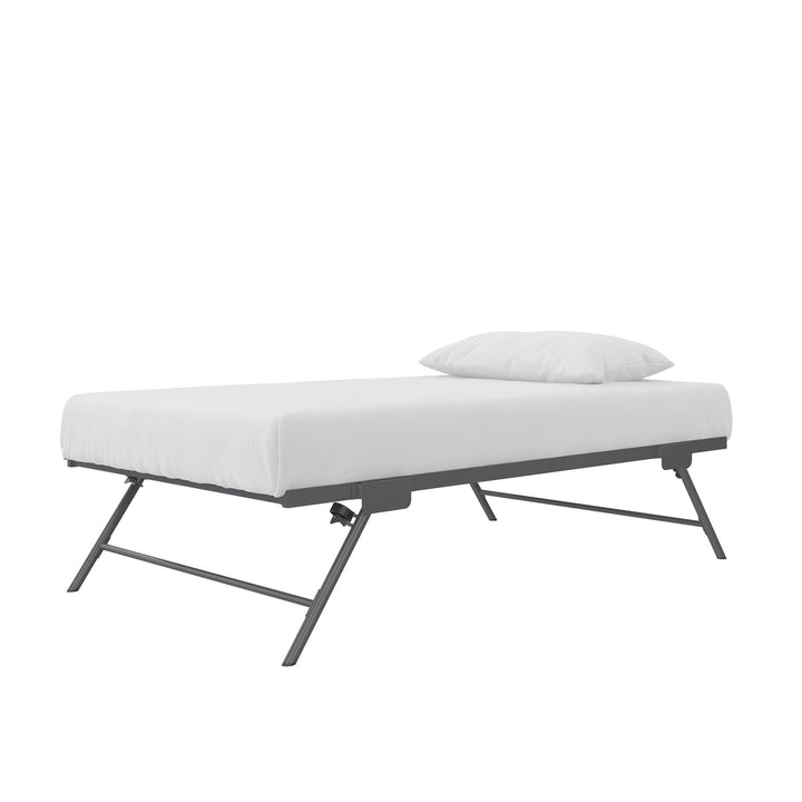 Locky Metal Daybed with Pop Up Trundle Bed - Antique Gunmetal - Twin-Over-Twin