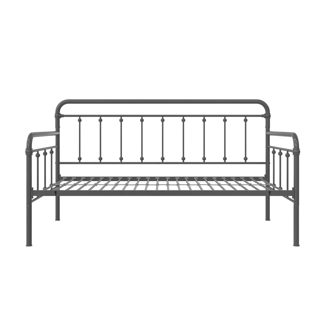 Locky Metal Daybed with Pop Up Trundle Bed - Antique Gunmetal - Twin-Over-Twin