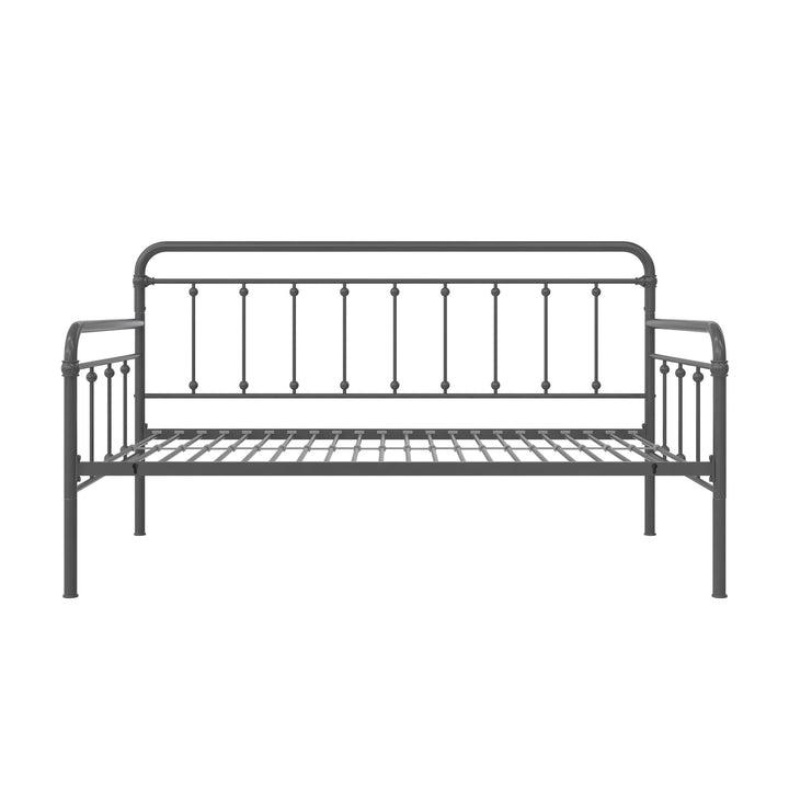 Locky Metal Daybed with Pop Up Trundle Bed - Antique Gunmetal - Twin-Over-Twin