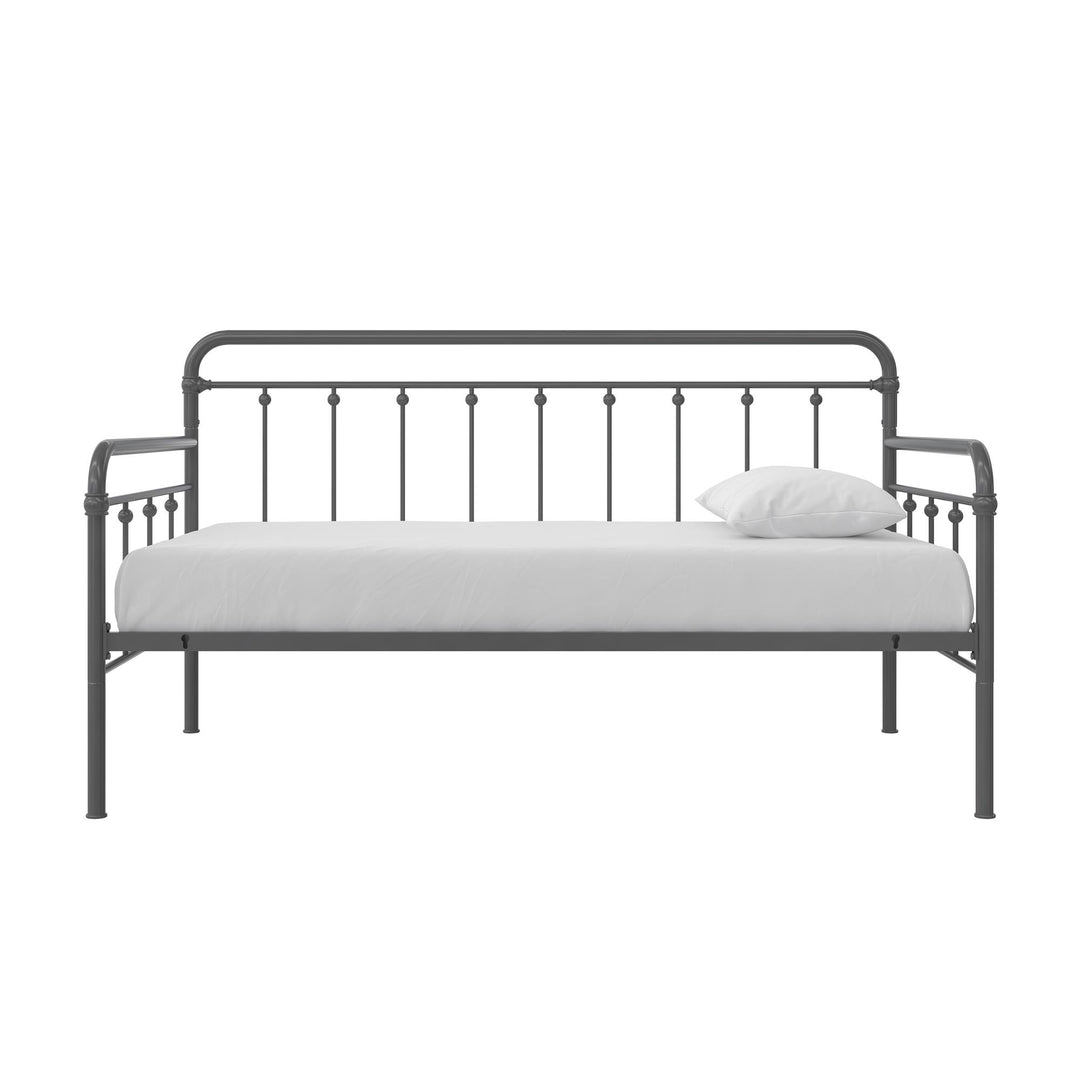 Locky Metal Daybed with Pop Up Trundle Bed - Antique Gunmetal - Twin-Over-Twin
