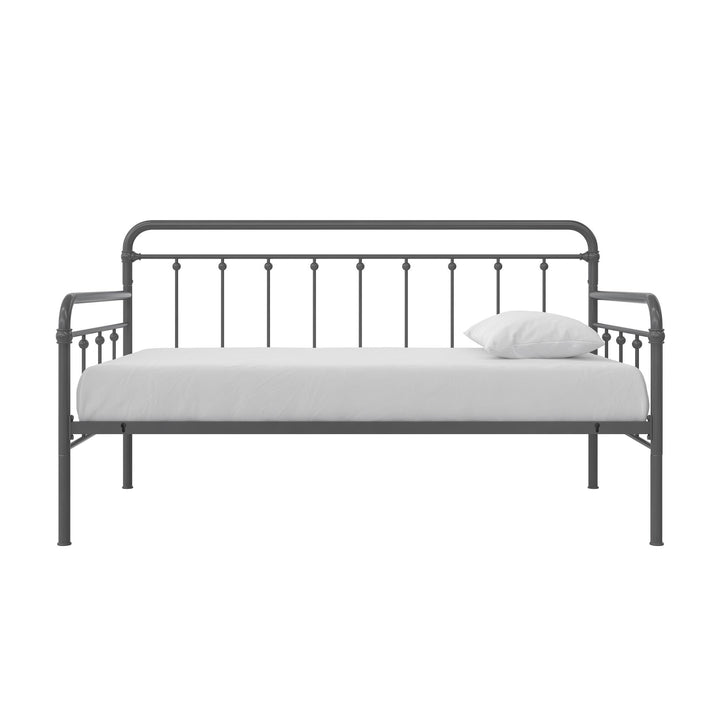 Locky Metal Daybed with Pop Up Trundle Bed - Antique Gunmetal - Twin-Over-Twin
