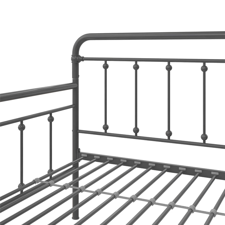 Locky Metal Daybed with Pop Up Trundle Bed - Antique Gunmetal - Twin-Over-Twin