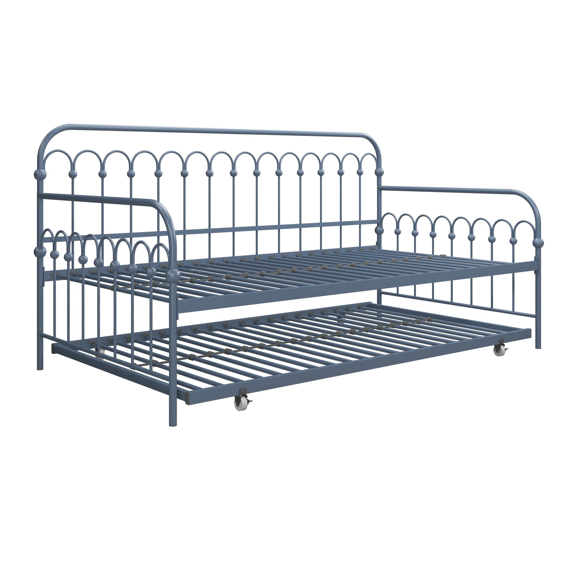 Bright Pop Metal Daybed with Trundle: Modern & Space-Saving Bright Pop Metal Daybed with Trundle: Modern & Space-Saving