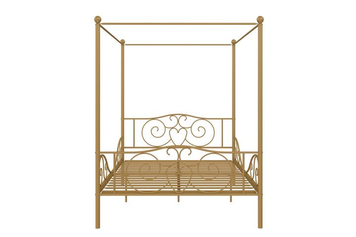 Best Metal Bed Frame with Intricate Design -  Gold  -  Full
