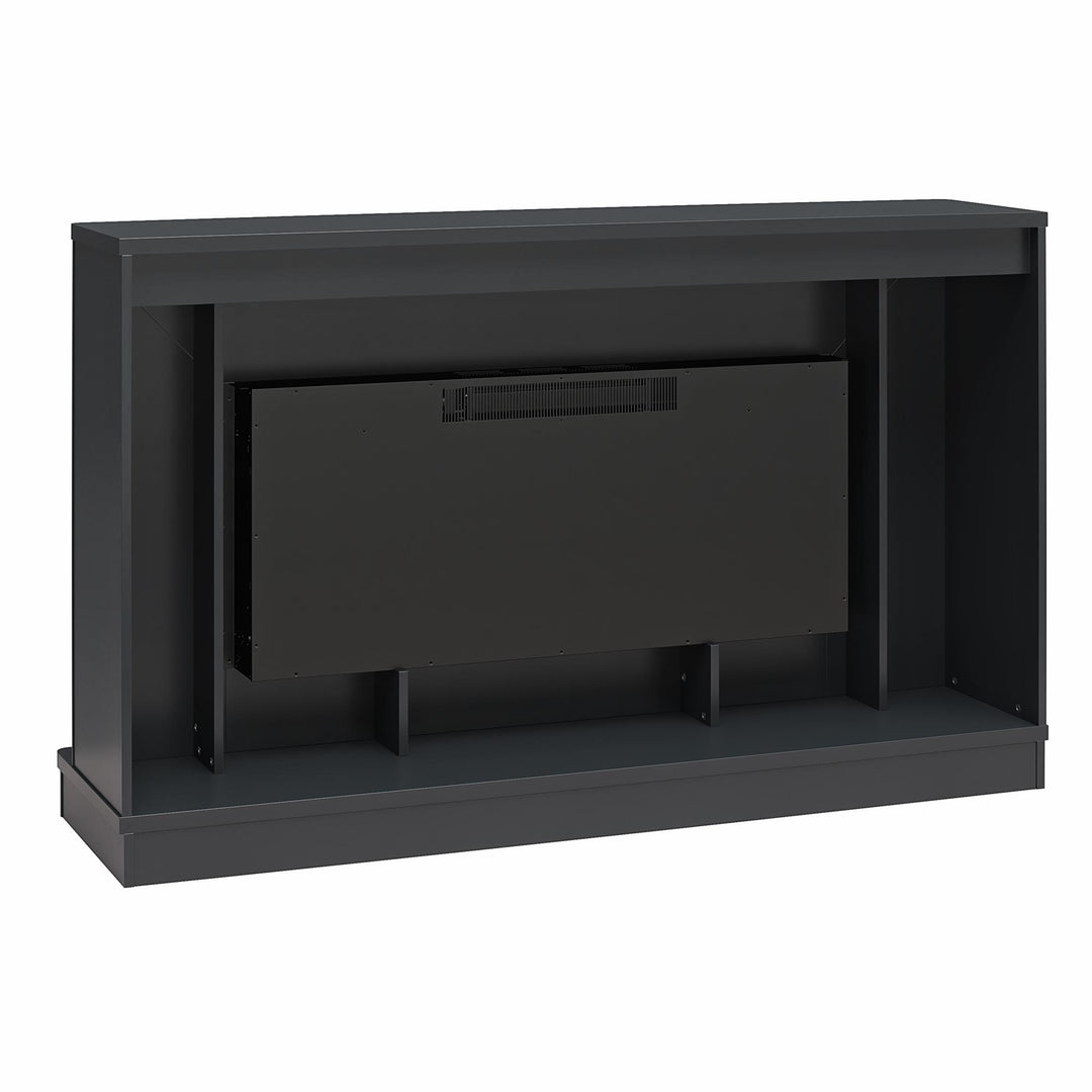 Rene Electric Fireplace Mantel 65" TV Stand with Multi-Color Flame and Crystal Ember Bed - Black
