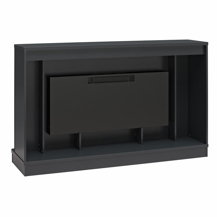 Rene Electric Fireplace Mantel 65" TV Stand with Multi-Color Flame and Crystal Ember Bed - Black