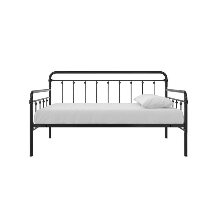 Locky Metal Daybed with Pop Up Trundle Bed - Black - Full-Over-Twin