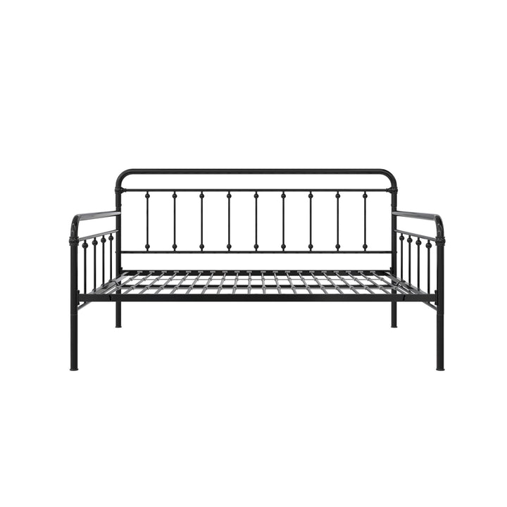 Locky Metal Daybed with Pop Up Trundle Bed - Black - Full-Over-Twin