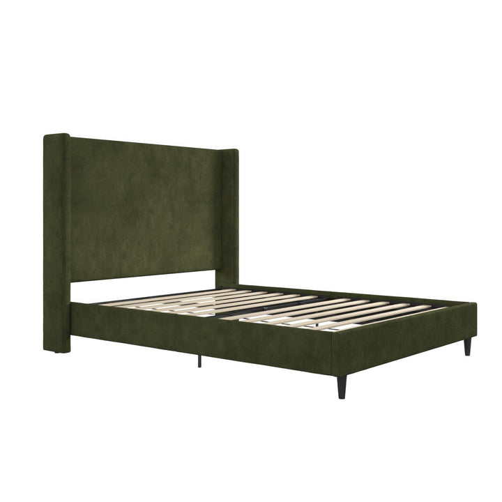 Eveline Upholstered Wingback Bed - Soft Woven Green - Queen