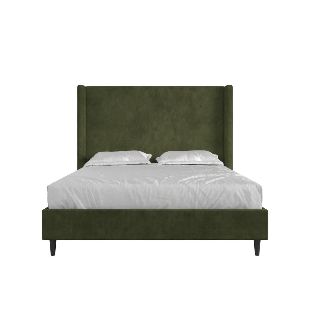 Eveline Upholstered Wingback Bed - Soft Woven Green - Queen
