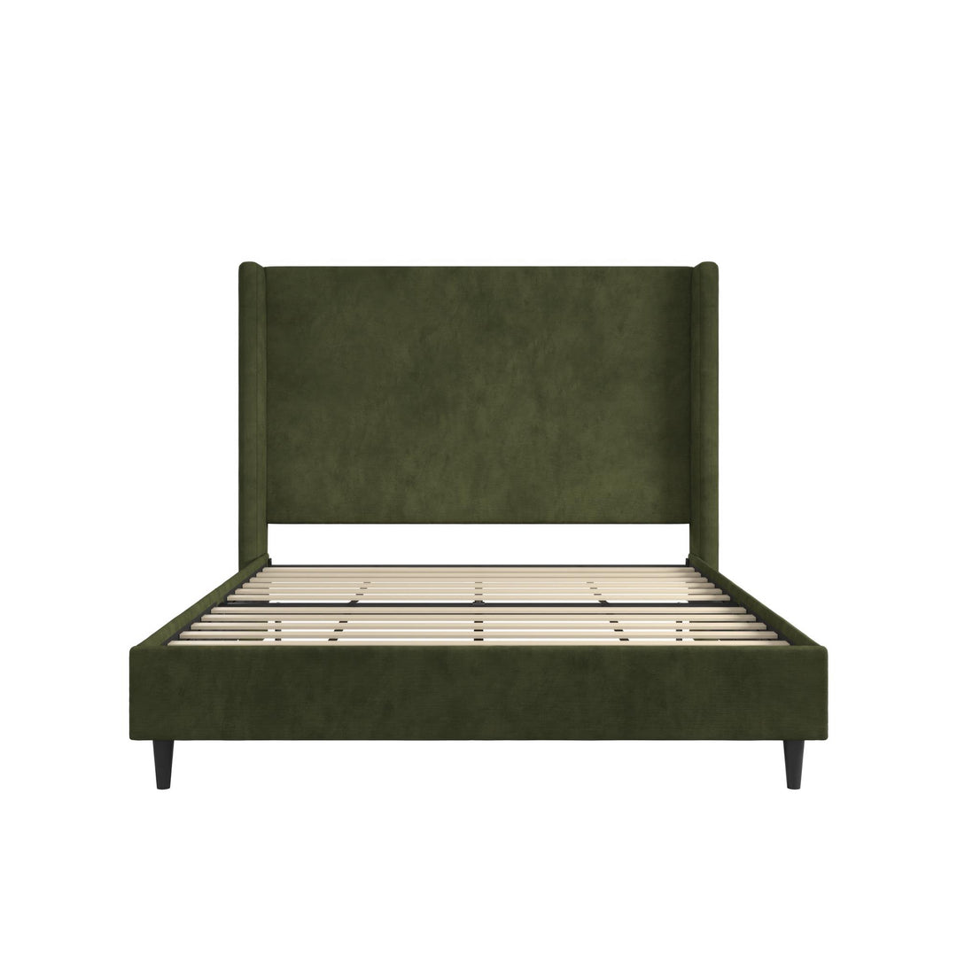 Eveline Upholstered Wingback Bed - Soft Woven Green - Queen