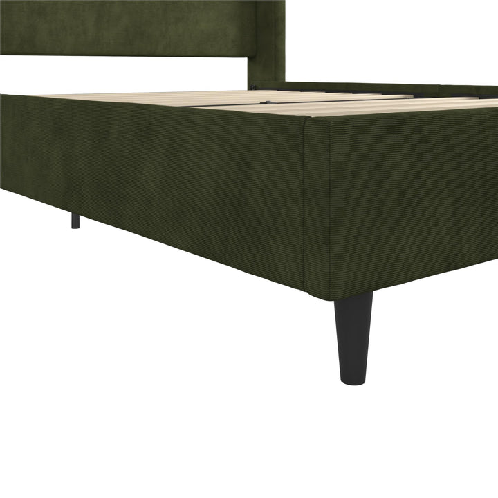 Eveline Upholstered Wingback Bed - Soft Woven Green - Queen