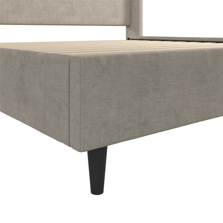 Eveline Upholstered Wingback Bed - Soft Woven Light Gray - King