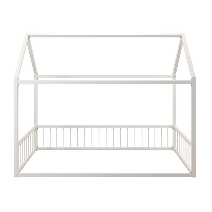 Skyler Metal House Bed with Rail - Off White - Twin