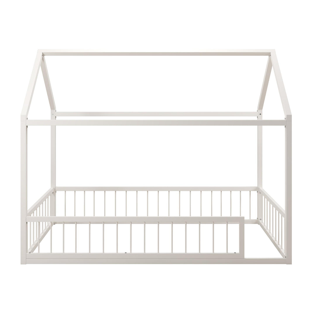 Skyler Metal House Bed with Rail - Off White - Twin