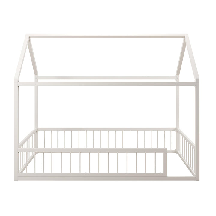 Skyler Metal House Bed with Rail - Off White - Twin