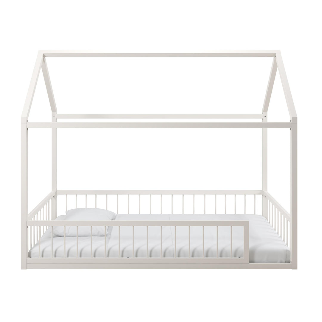 Skyler Metal House Bed with Rail - Off White - Twin