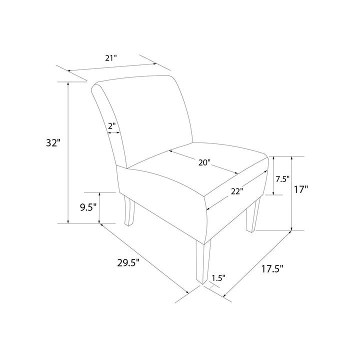 Slipper Chair - Gray - 1-Seater