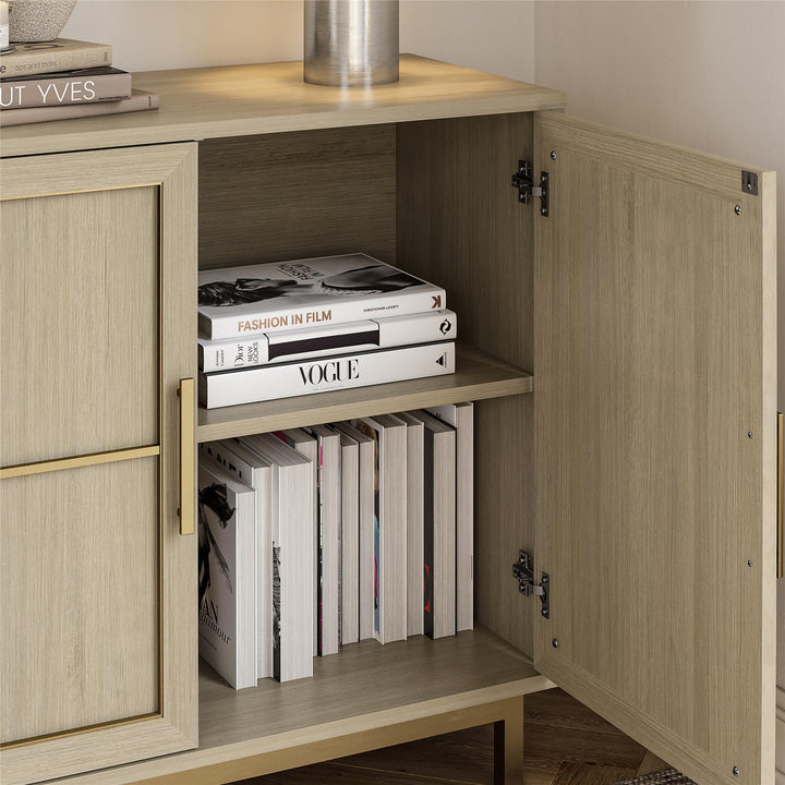 Neely Wide Accent Cabinet - Pale Oak