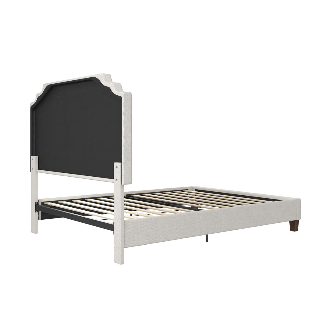 Eloise Chenille Upholstered Platform Bed - Ivory - Queen