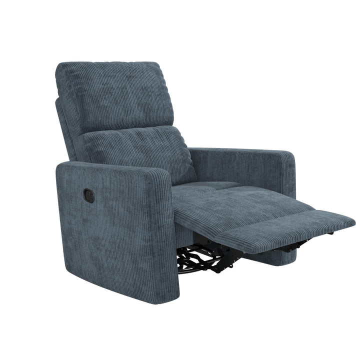 Lukas Upholstered Swivel Recliner Chair - Blue - 1-Seater