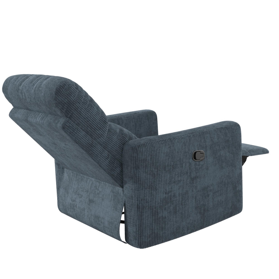 Lukas Upholstered Swivel Recliner Chair - Blue - 1-Seater