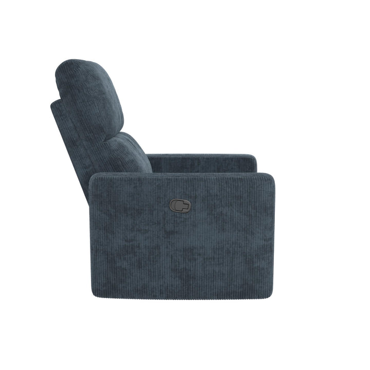 Lukas Upholstered Swivel Recliner Chair - Blue - 1-Seater