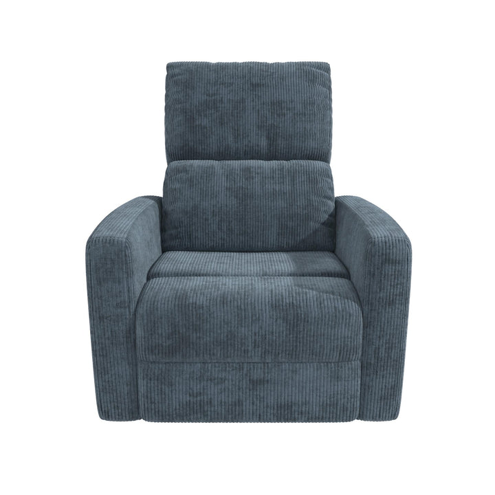 Lukas Upholstered Swivel Recliner Chair - Blue - 1-Seater
