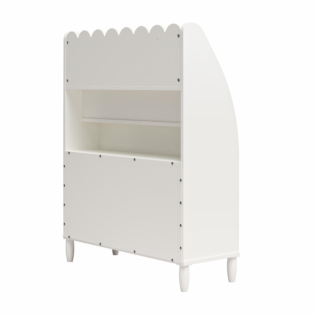 Cloud Kids' Bookshelf with Toy Storage Organizer - White