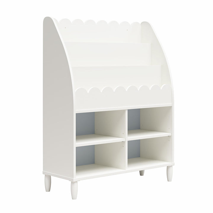 Cloud Kids' Bookshelf with Toy Storage Organizer - White