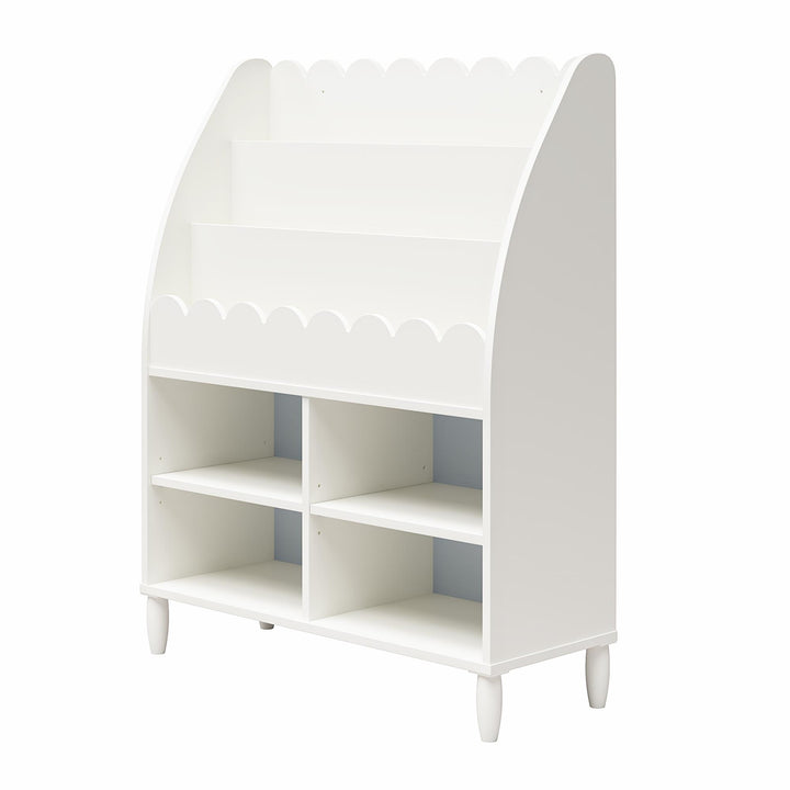 Cloud Kids' Bookshelf with Toy Storage Organizer - White