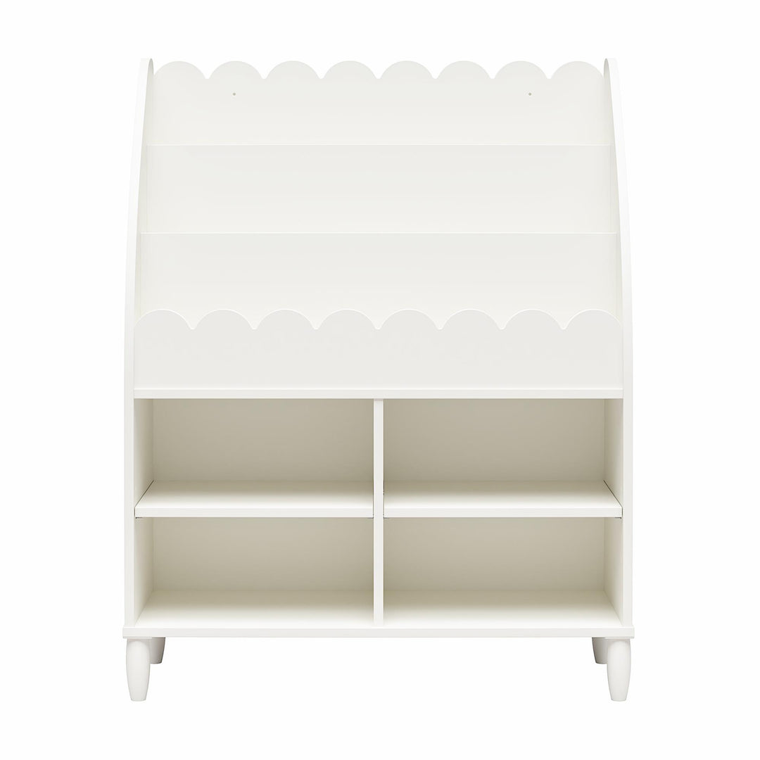 Cloud Kids' Bookshelf with Toy Storage Organizer - White