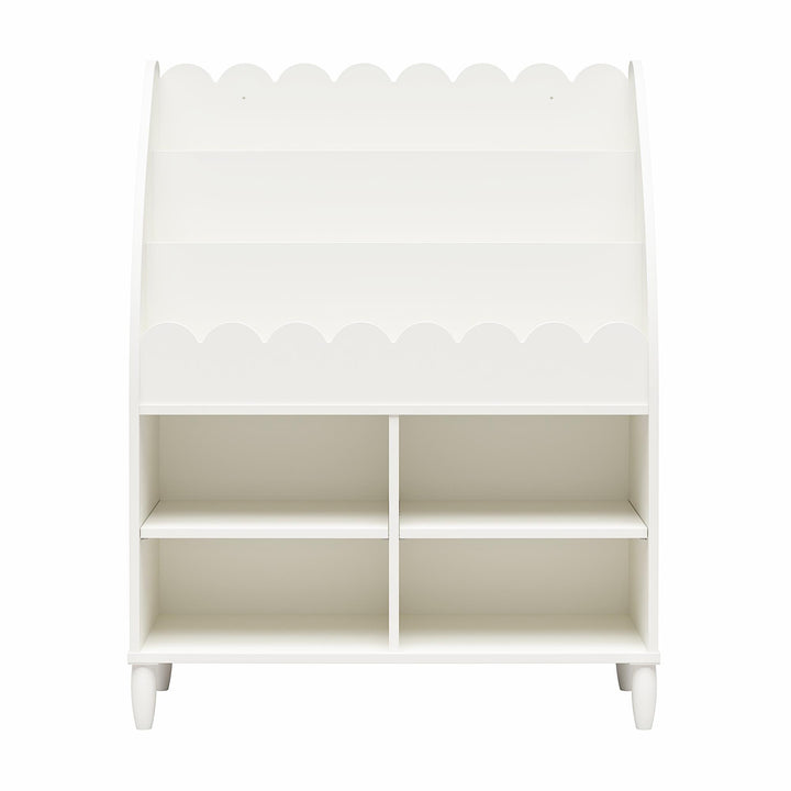 Cloud Kids' Bookshelf with Toy Storage Organizer - White