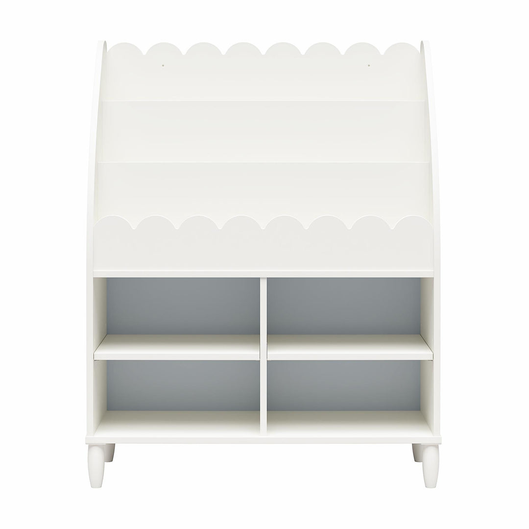 Cloud Kids' Bookshelf with Toy Storage Organizer - White