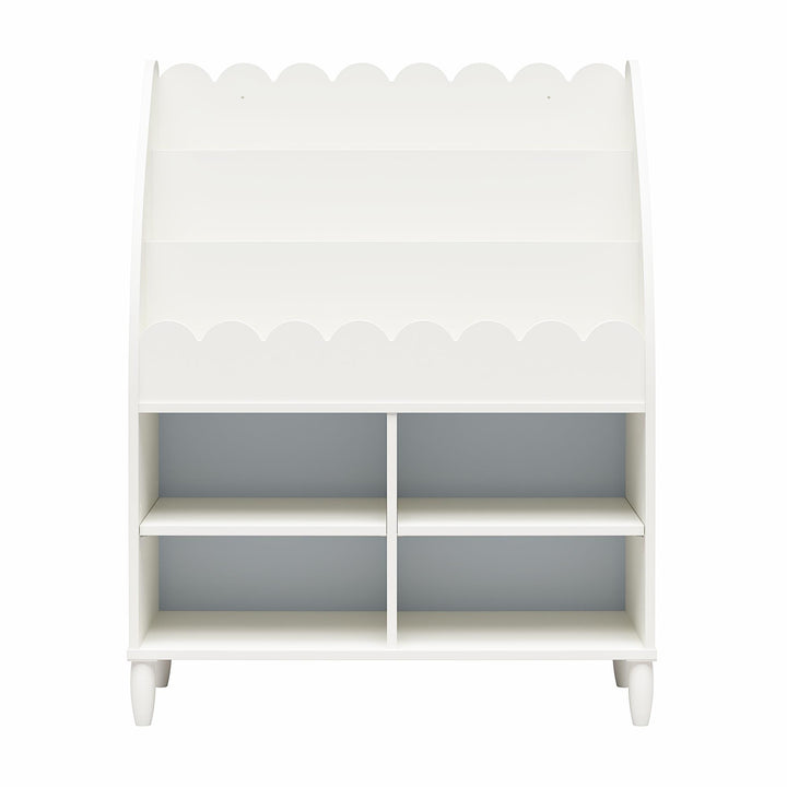 Cloud Kids' Bookshelf with Toy Storage Organizer - White