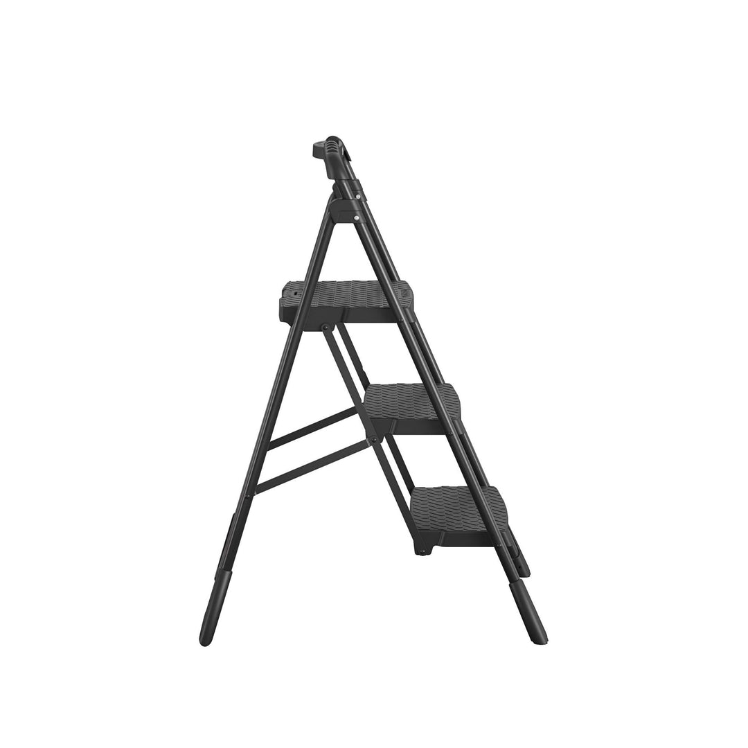 COSCO 3-Step Ladder, Folding Step Stool with Top Cap, Anti-Slip Steps, 250 lbs. Capacity - Black