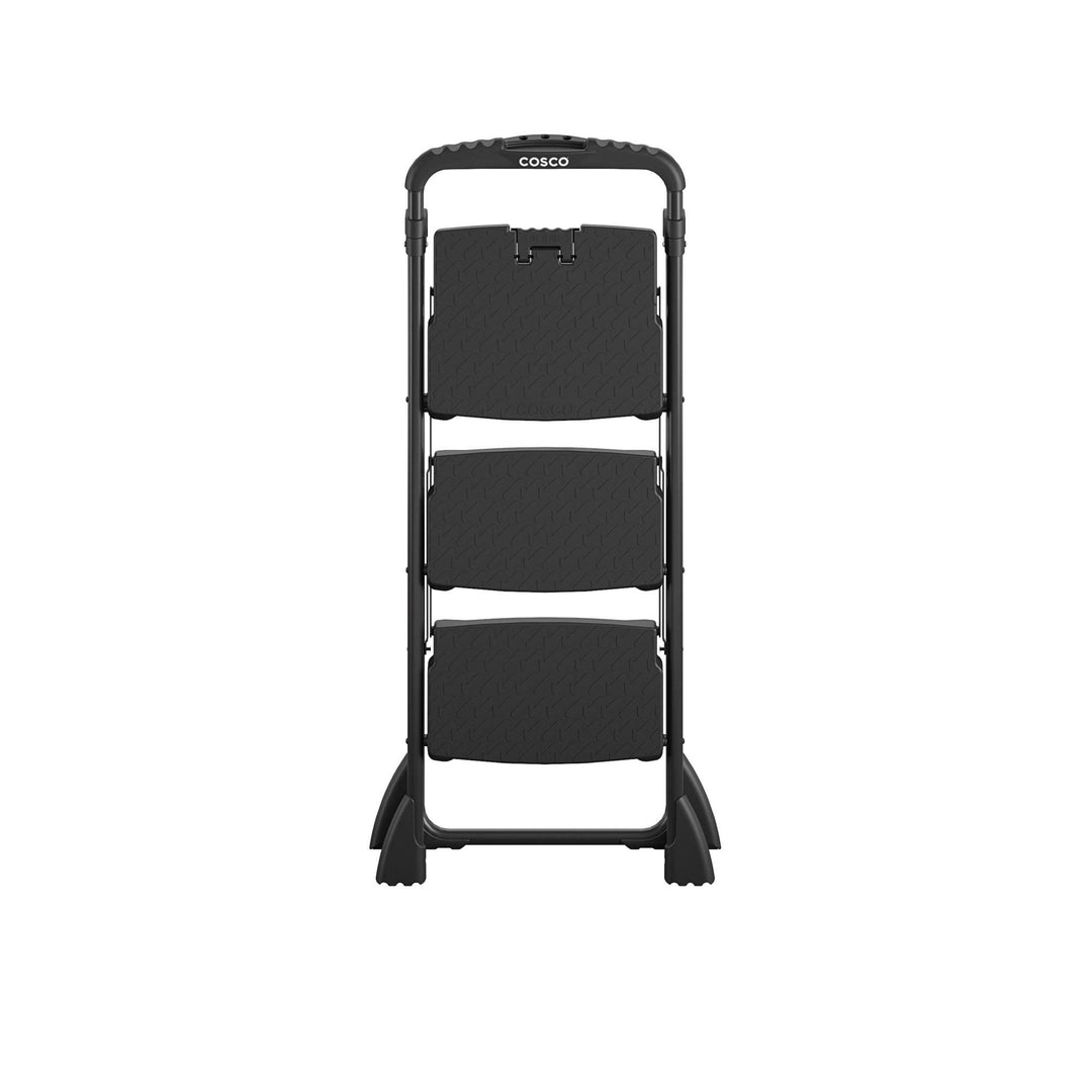 COSCO 3-Step Ladder, Folding Step Stool with Top Cap, Anti-Slip Steps, 250 lbs. Capacity - Black