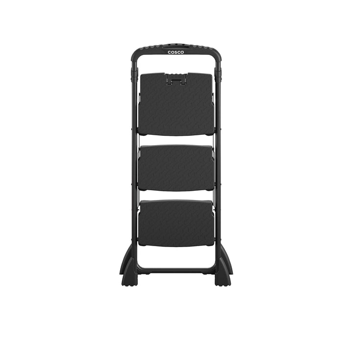 COSCO 3-Step Ladder, Folding Step Stool with Top Cap, Anti-Slip Steps, 250 lbs. Capacity - Black