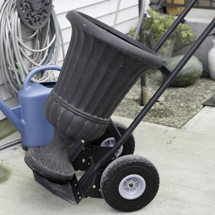 COSCO Load Assist Hand Truck with P Handle and Flat Free Wheels, 800lb capacity - Black