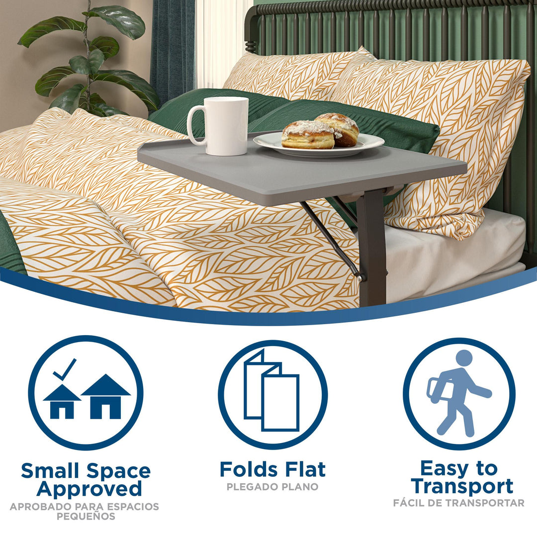 Multi-Functional Adjustable Height Personal Folding Activity Table - Gray - 1-Pack
