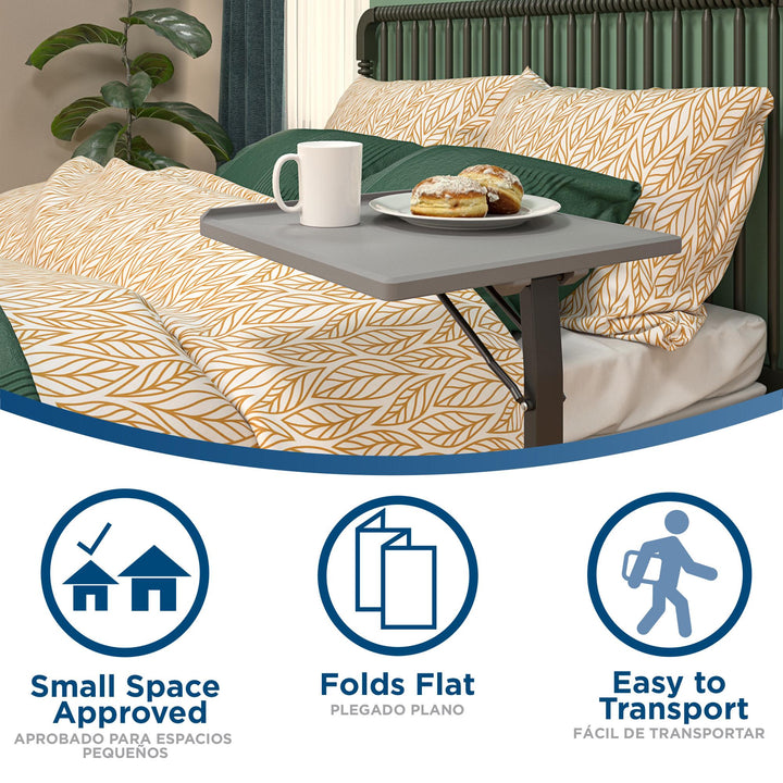 Multi-Functional Adjustable Height Personal Folding Activity Table - Gray - 1-Pack