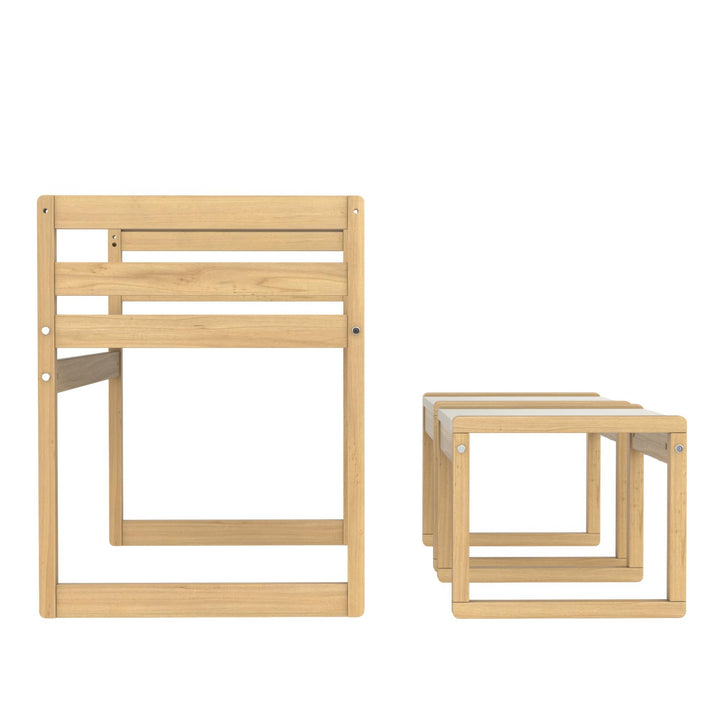 Signy Kids Table and 2 Chairs Set with Adjustable Heights - Blonde Oak