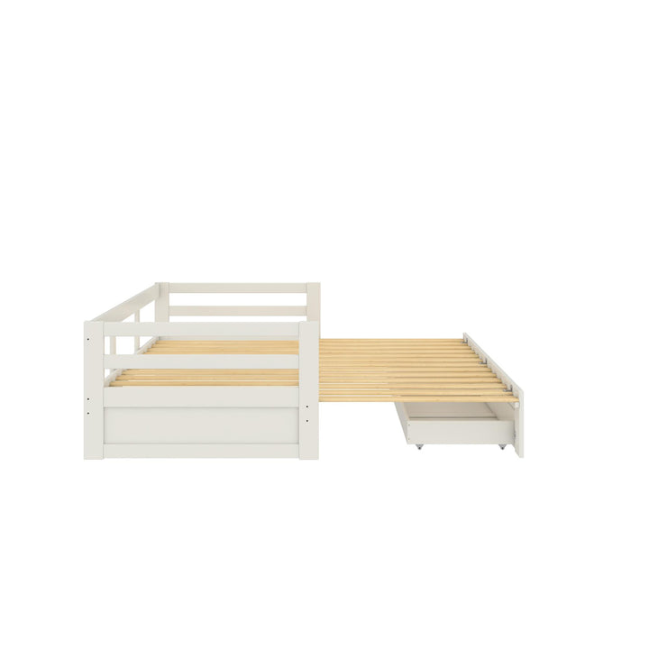 Rhodes Twin to King Wood Daybed with Storage Drawer - White - Twin to King