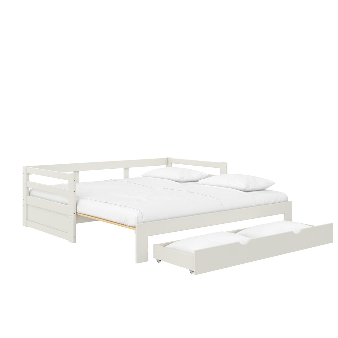 Rhodes Twin to King Wood Daybed with Storage Drawer - White - Twin to King