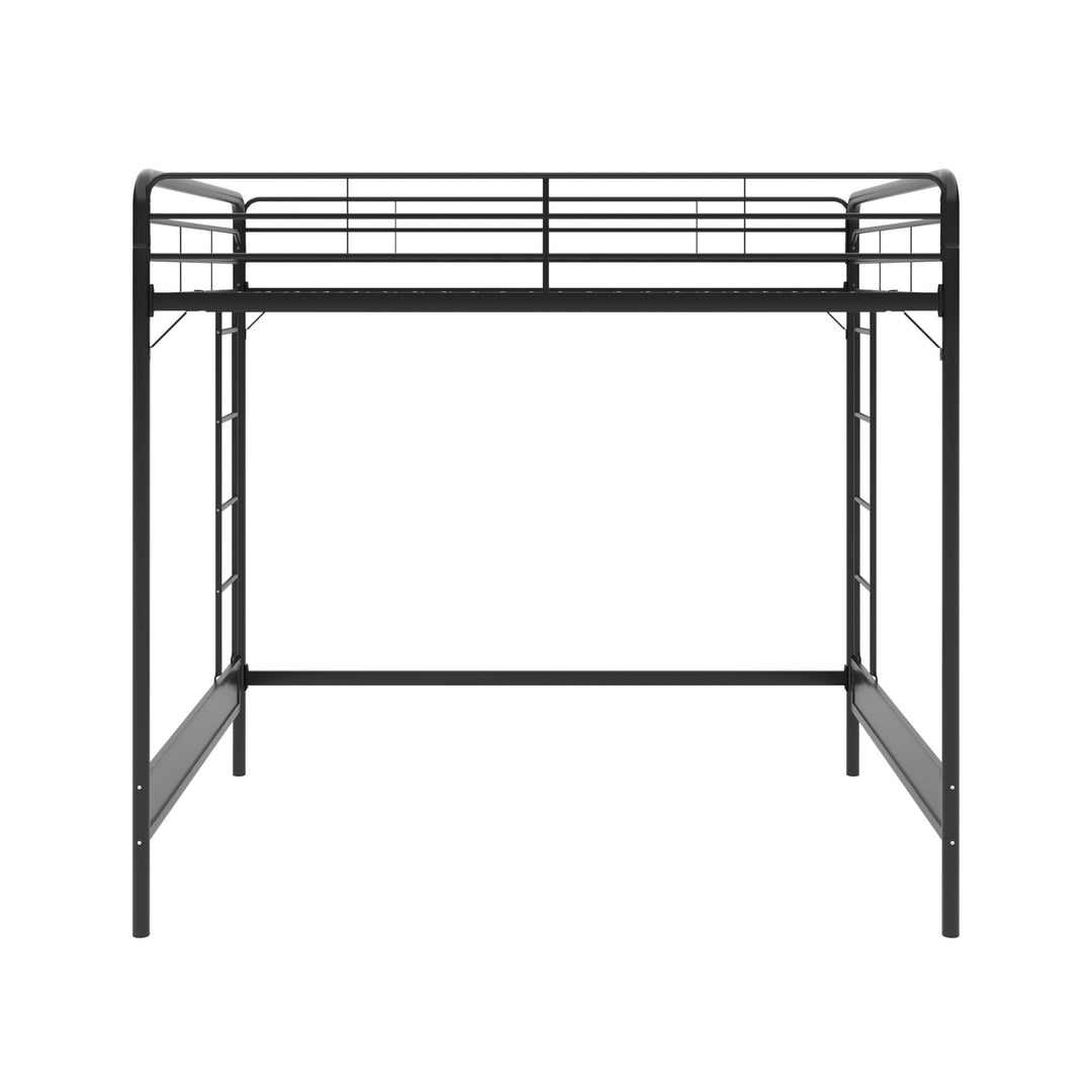Colten Raised Loft Bed with Metal Frame and Bottom Nook - Black - Full