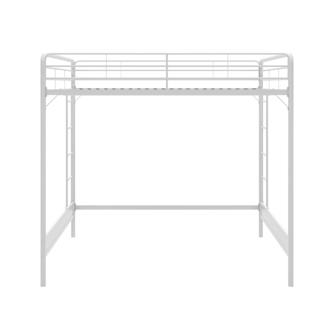 Colten Raised Loft Bed with Metal Frame and Bottom Nook - White - Full